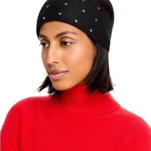 AQUA by Bloomingdale’s Black Star Knit Headband | New